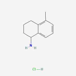 Chemical structure of 5-Methyl-1,2,3,4-tetrahydronaphthalen-1-amine hydrochloride