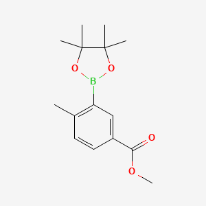 Chemical structure of 5-Methoxycarbonyl-2-methylphenylboronic acid pinacol ester