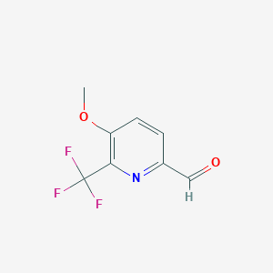 Chemical structure of 5-Methoxy-6-(trifluoromethyl)picolinaldehyde