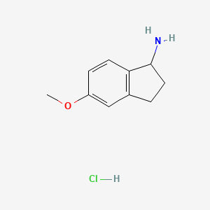 Chemical structure of 5-Methoxy-2,3-dihydro-1H-inden-1-amine hydrochloride