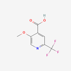 Chemical structure of 5-Methoxy-2-(trifluoromethyl)pyridine-4-carboxylic acid