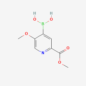 Chemical structure of 5-Methoxy-2-(methoxycarbonyl)pyridine-4-boronic acid