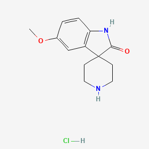 Chemical structure of 5-Methoxyspiro[indoline-3,4'-piperidin]-2-one hydrochloride