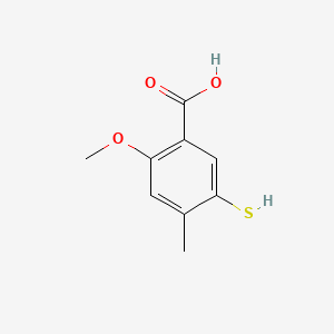 Chemical structure of 5-mercapto-2-methoxy-4-methylbenzoic acid