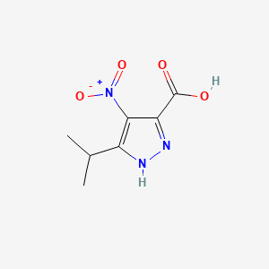 Chemical structure of 5-Isopropyl-4-nitro-1H-pyrazole-3-carboxylic acid