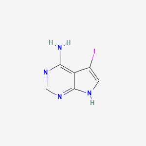 Chemical structure of 5-Iodo-7H-pyrrolo[2,3-d]pyrimidin-4-amine
