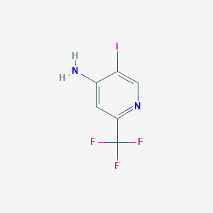 Chemical structure of 5-Iodo-2-(trifluoromethyl)pyridin-4-amine
