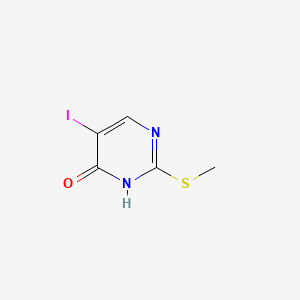 Chemical structure of 5-Iodo-2-(methylthio)pyrimidin-4(3H)-one