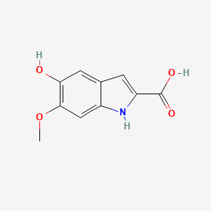 Chemical structure of 5-Hydroxy-6-methoxy-2-indolylcarboxylic acid