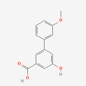 Chemical structure of 5-Hydroxy-3'-methoxy-[1,1'-biphenyl]-3-carboxylic acid
