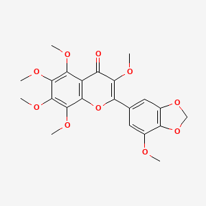 Chemical structure of 5-Hydroxy-3,6,7,8,3'-pentamethoxy-4',5'-methylenedioxyflavone