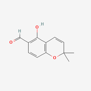 Chemical structure of 5-Hydroxy-2,2-dimethyl-2H-chromene-6-carbaldehyde