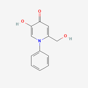 Chemical structure of 5-Hydroxy-2-(hydroxymethyl)-1-phenylpyridin-4(1H)-one