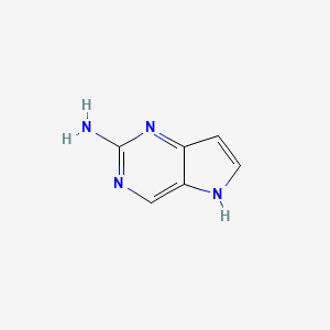 Chemical structure of 5H-Pyrrolo[3,2-d]pyrimidin-2-amine