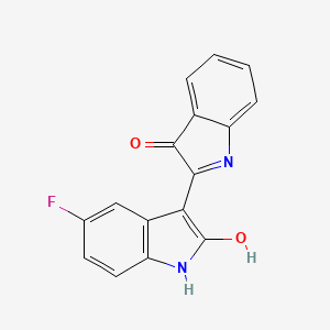 Chemical structure of 5-fluoro-indirubin