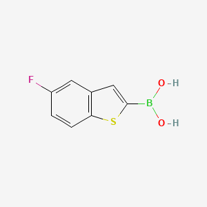 Chemical structure of 5-Fluorobenzothiophene-2-Boronic Acid