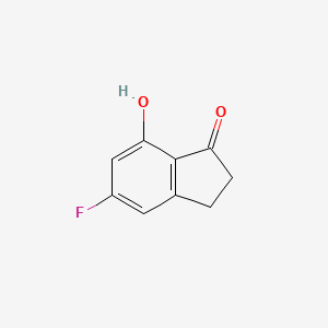 Chemical structure of 5-Fluoro-7-hydroxy-2,3-dihydro-1H-inden-1-one