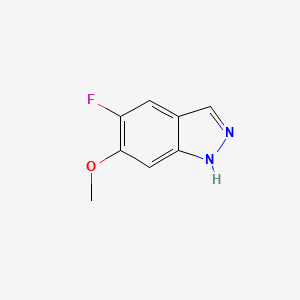Chemical structure of 5-Fluoro-6-methoxy-1H-indazole