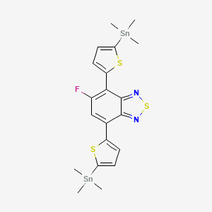 Chemical structure of 5-Fluoro-4,7-bis(5-(trimethylstannyl)thiophen-2-yl)benzo[c][1,2,5]thiadiazole