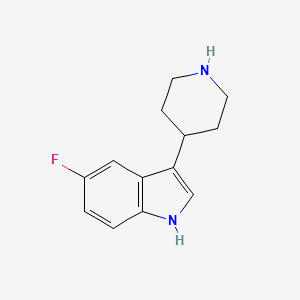 Chemical structure of 5-Fluoro-3-(piperidin-4-yl)-1H-indole