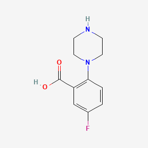 Chemical structure of 5-Fluoro-2-piperazinobenzoic Acid