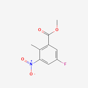 Chemical structure of Methyl 5-fluoro-2-methyl-3-nitrobenzoate