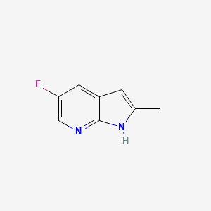Chemical structure of 5-fluoro-2-methyl-1H-pyrrolo[2,3-b]pyridine