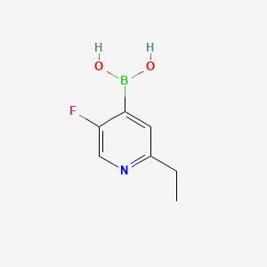 Chemical structure of 5-Fluoro-2-ethylpyridine-4-boronic acid