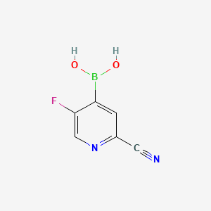 Chemical structure of 5-Fluoro-2-cyanopyridine-4-boronic acid
