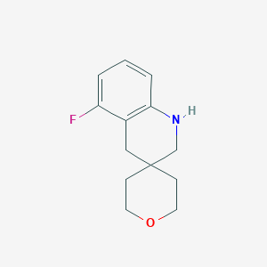 Chemical structure of 5'-Fluoro-2',4'-dihydro-1'H-spiro[oxane-4,3'-quinoline]