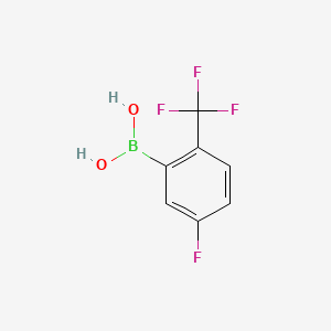 Chemical structure of 5-Fluoro-2-(trifluoromethyl)phenylboronic acid