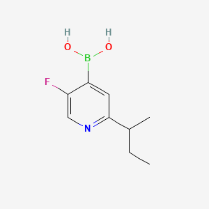 Chemical structure of 5-Fluoro-2-(sec-butyl)pyridine-4-boronic acid