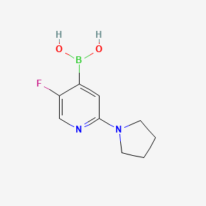 Chemical structure of 5-Fluoro-2-(pyrrolidino)pyridine-4-boronic acid