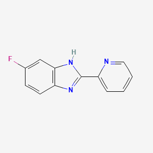 Chemical structure of 5-Fluoro-2-(pyridin-2-yl)-1H-benzo[d]imidazole