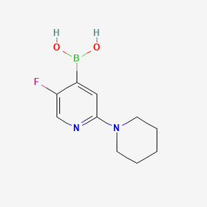Chemical structure of 5-Fluoro-2-(piperidino)pyridine-4-boronic acid