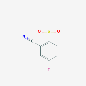 Chemical structure of 5-Fluoro-2-(methylsulfonyl)benzonitrile