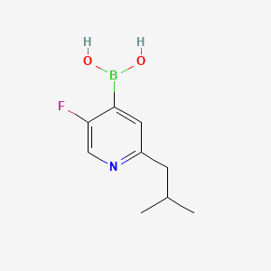 Chemical structure of 5-Fluoro-2-(iso-butyl)pyridine-4-boronic acid