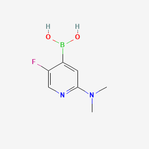 Chemical structure of 5-Fluoro-2-(dimethylamino)pyridine-4-boronic acid