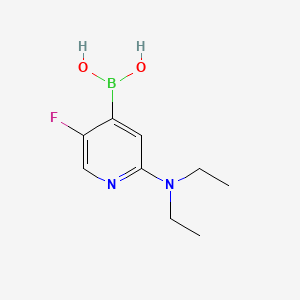 Chemical structure of 5-Fluoro-2-(diethylamino)pyridine-4-boronic acid