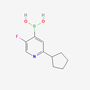 Chemical structure of 5-Fluoro-2-(cyclopentyl)pyridine-4-boronic acid