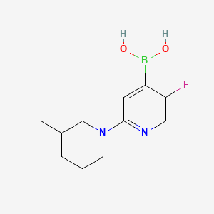 Chemical structure of 5-Fluoro-2-(3-methylpiperidin-1-yl)pyridine-4-boronic acid