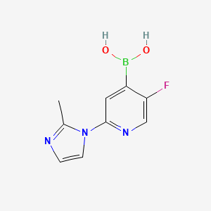 Chemical structure of 5-Fluoro-2-(2-methylimidazol-1-yl)pyridine-4-boronic acid