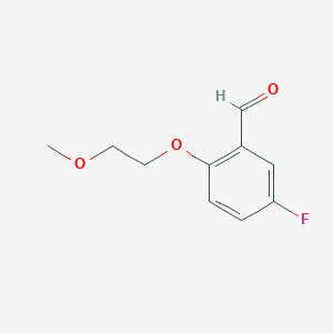 Chemical structure of 5-Fluoro-2-(2-methoxyethoxy)benzaldehyde
