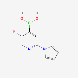 Chemical structure of 5-Fluoro-2-(1H-Pyrrol-1-yl)pyridine-4-boronic acid