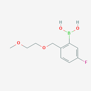 Chemical structure of 5-Fluoro-2-((2-Methoxyethoxy)Methyl)phenylboronic acid