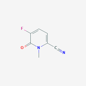 Chemical structure of 5-Fluoro-1-methyl-6-oxo-1,6-dihydropyridine-2-carbonitrile