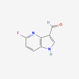 Chemical structure of 5-Fluoro-1H-pyrrolo[3,2-b]pyridine-3-carbaldehyde