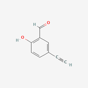 Chemical structure of 5-ethynyl-2-hydroxybenzaldehyde