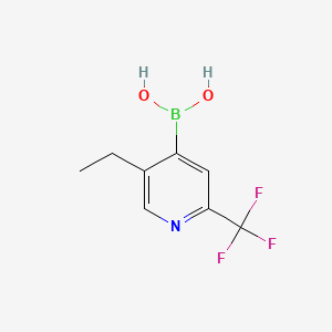 Chemical structure of 5-ETHYL-2-TRIFLUOROMETHYLPYRIDINE-4-BORONIC ACID