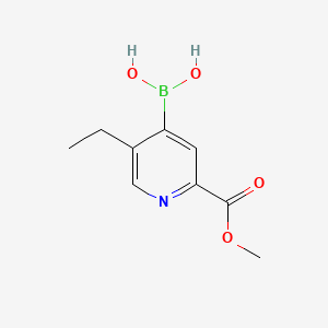 Chemical structure of 5-Ethyl-2-(methoxycarbonyl)pyridine-4-boronic acid
